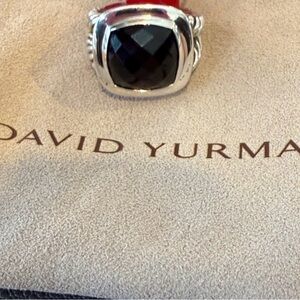 David Yurman Silver Ring with Black Stone